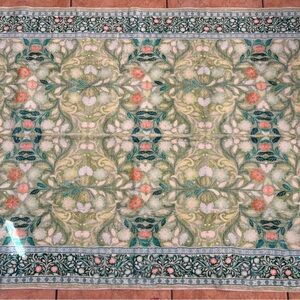 Brand New 4 x 6 Area Rug Stain Resistant with Non-Slip Backing Green NWT